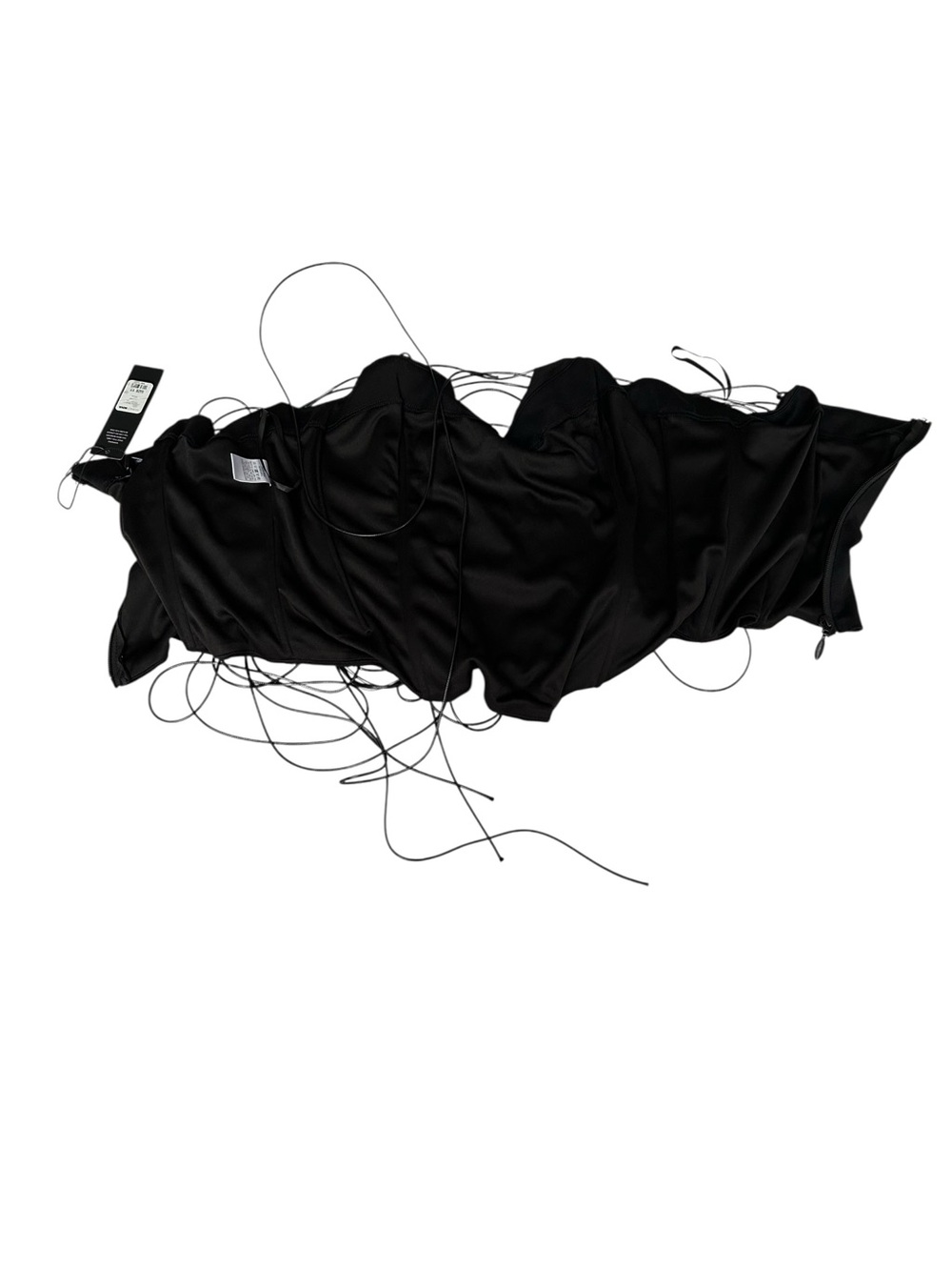 Fashion Nova Black Lace-Up Corset Crop Top - Picture 6 of 6